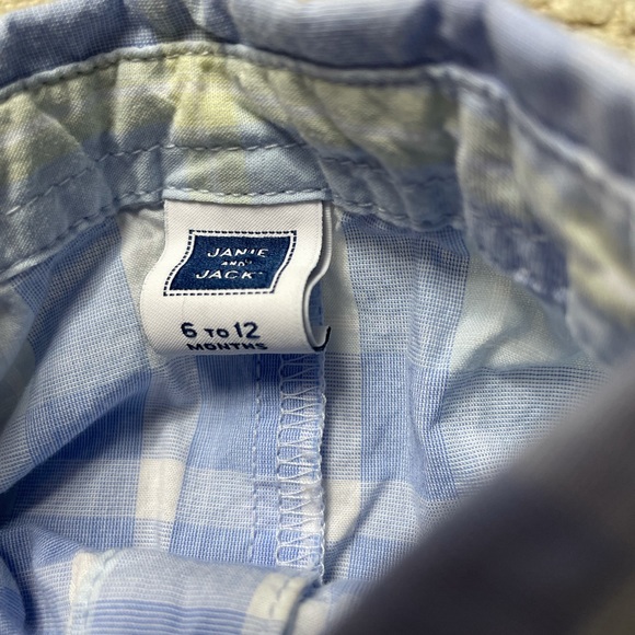 Janie and Jack Blue Green Plaid Polo One Piece Size 6 to 12 Months - Picture 5 of 5